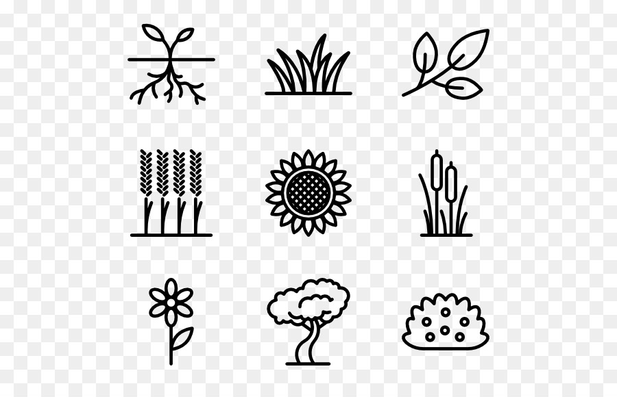 Blume, Computer-Icons in Schwarz und weiß-clipart - Topf Blatt