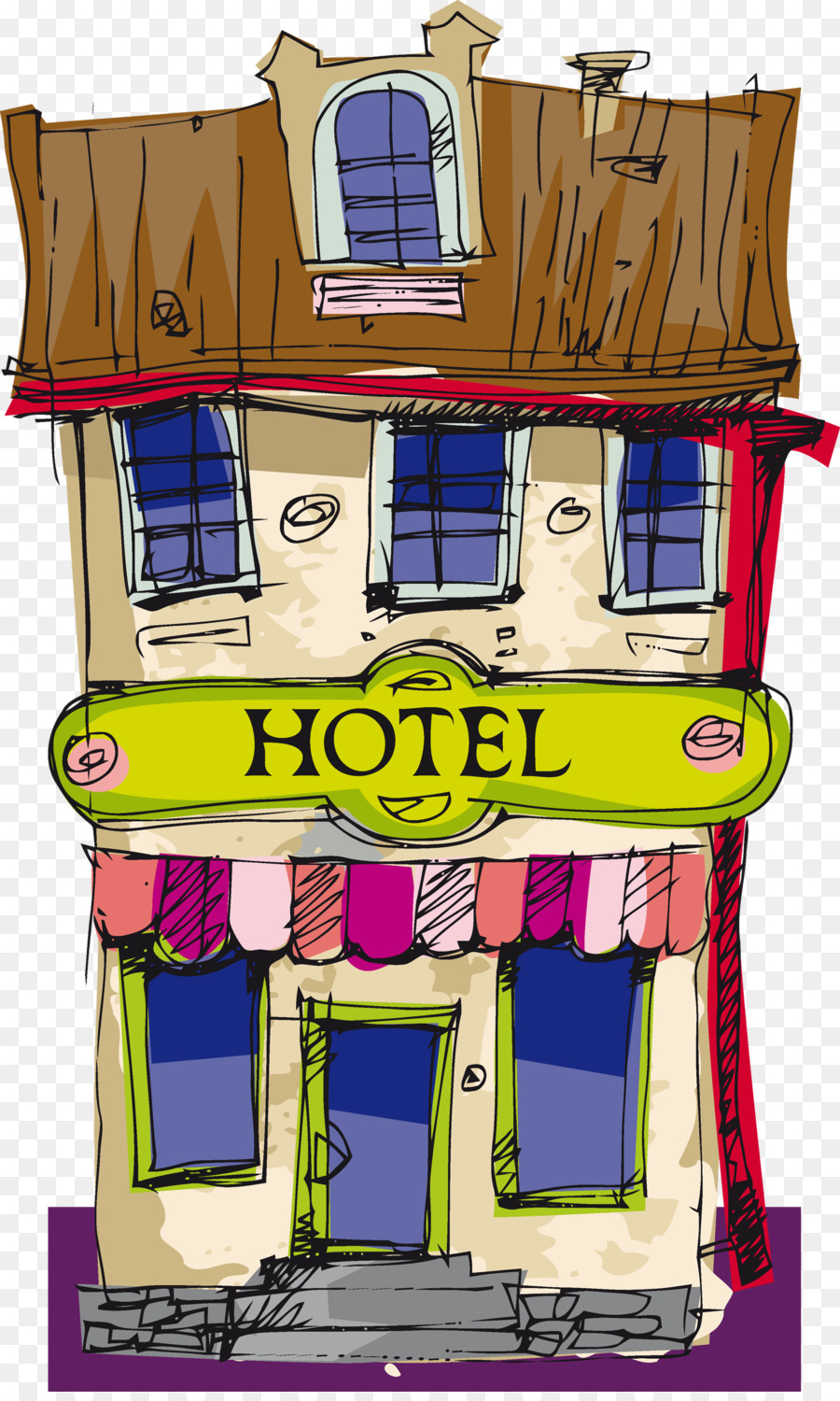 Hotel-Zeichnung-Cartoon-Clip-art - Hotel