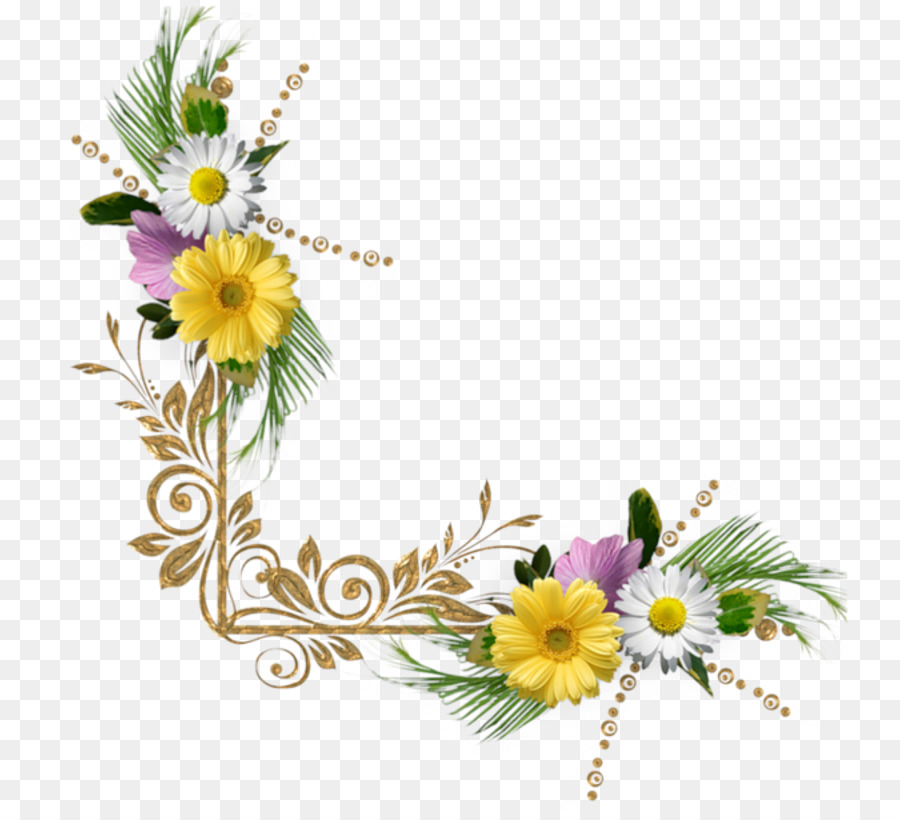 Transparent Png Corner Flower Border Design Drawing - Draw-cheese