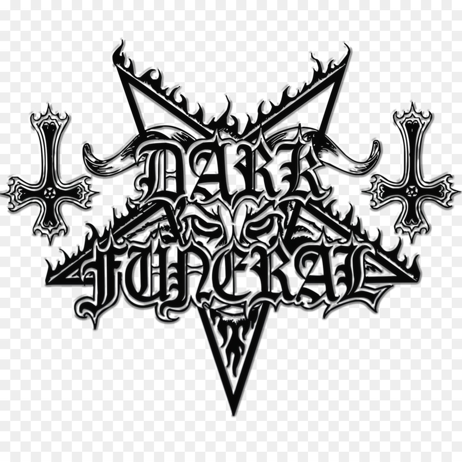 T-shirt Dark Funeral Logo in metallo Nero, Dove le Ombre Regno per Sempre - funerale