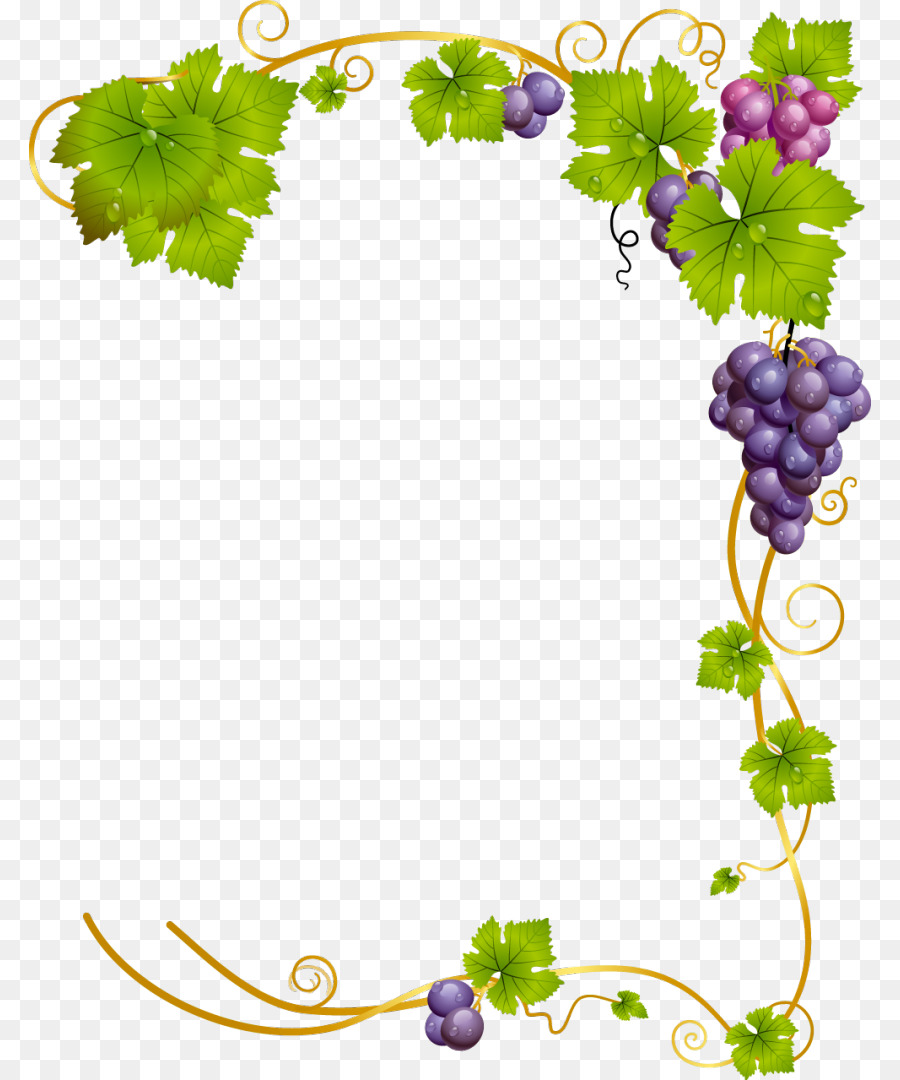 Weinrebe Wein - grüner Rahmen