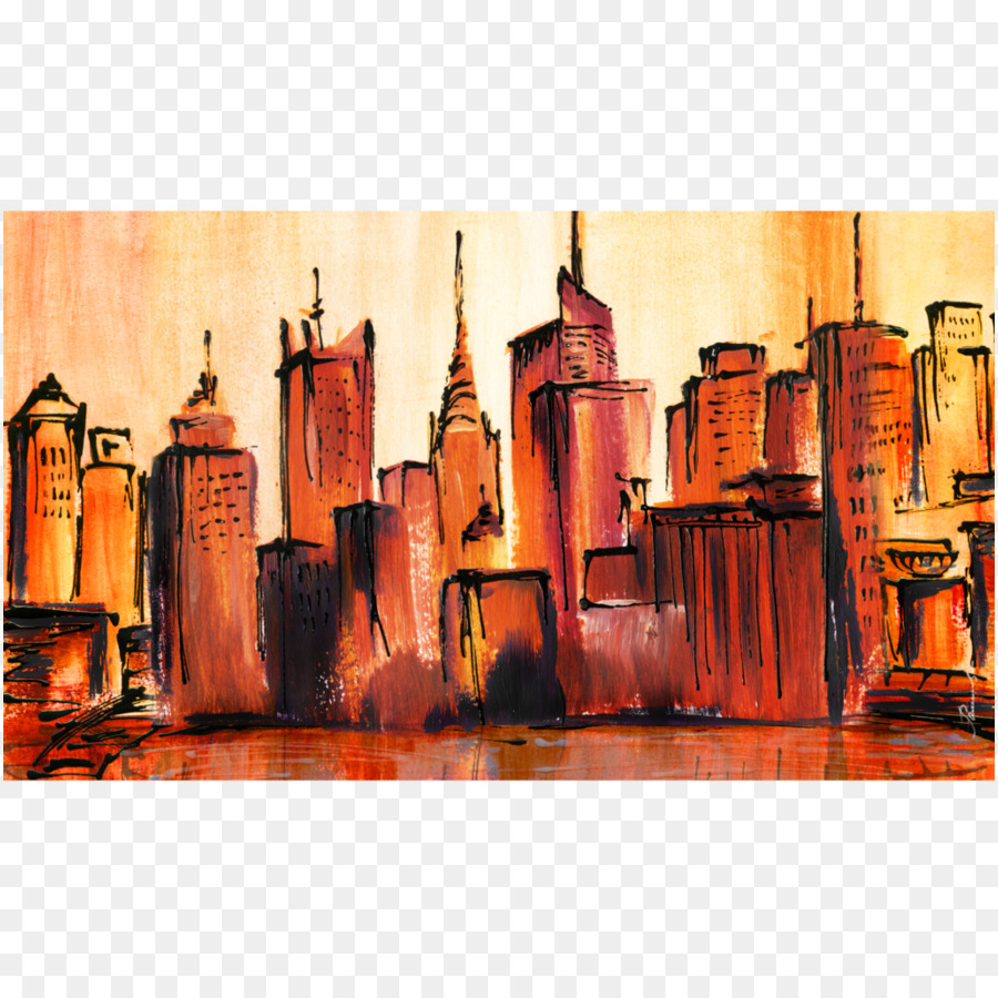 L'Hotel Skyline di Manhattan Dipinto arte Astratta - new york