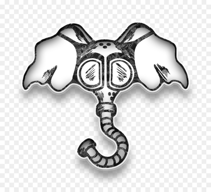 Xương Vẽ Trắng Cơ Thể Đồ Trang Sức Động Vật - con voi motif