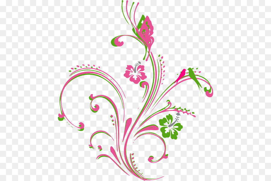Butterfly Flower Clip Art - rosa Schmetterling