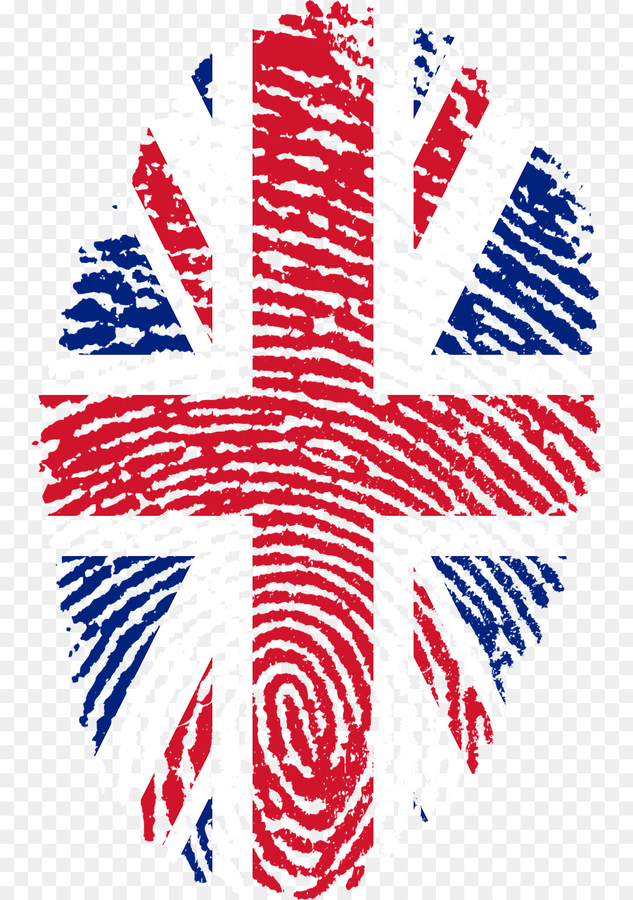 Bandiera del Regno Unito Brexit di Impronte digitali - inglese