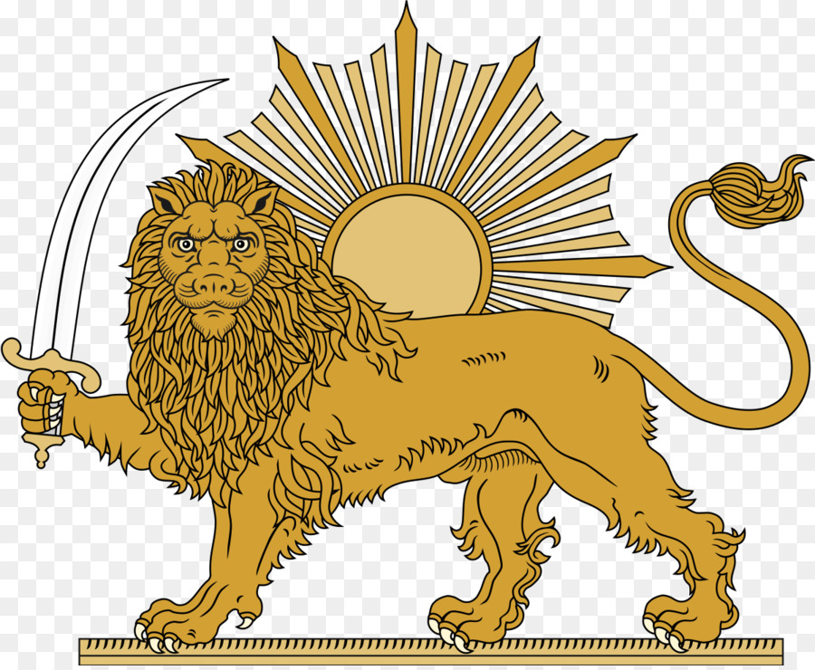 Größere Iran T-shirt Löwe und Sonne - Persisch