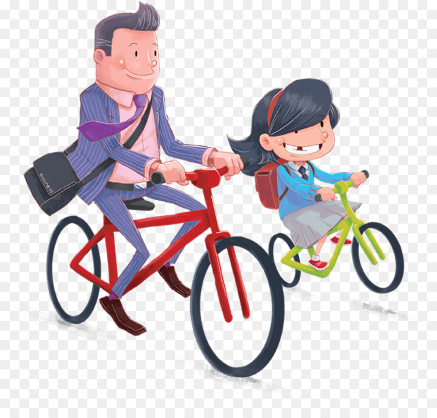 Bicicletta Bambino in Bicicletta Padre Clip art - Figlia
