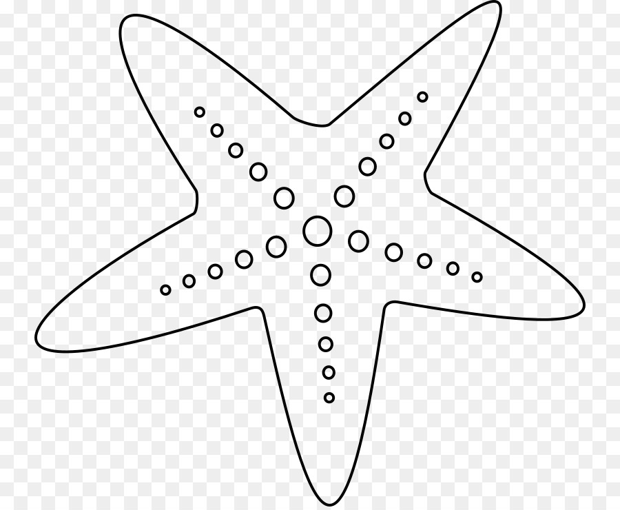 Con sao biển Đen và trắng Clip nghệ thuật - sao biển