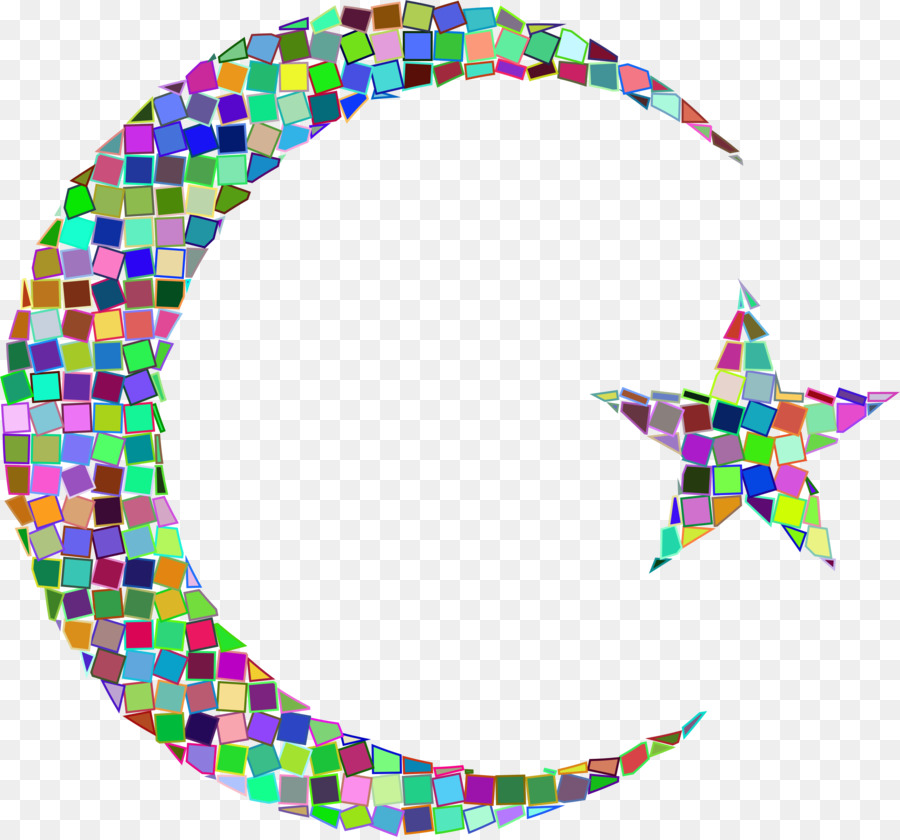 T-shirt mit Stern und Halbmond Mosaik-Mond-clipart - Mosaik