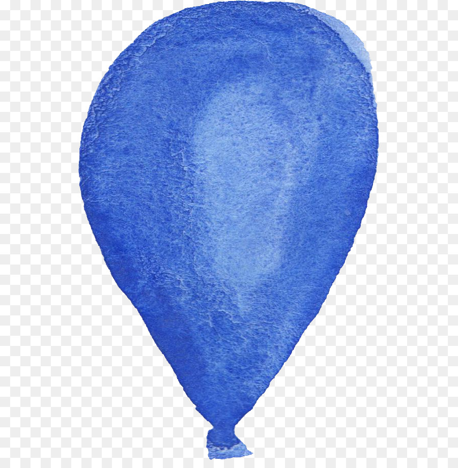 Heißluftballon, Blau Aquarell - Aquarell Ballon