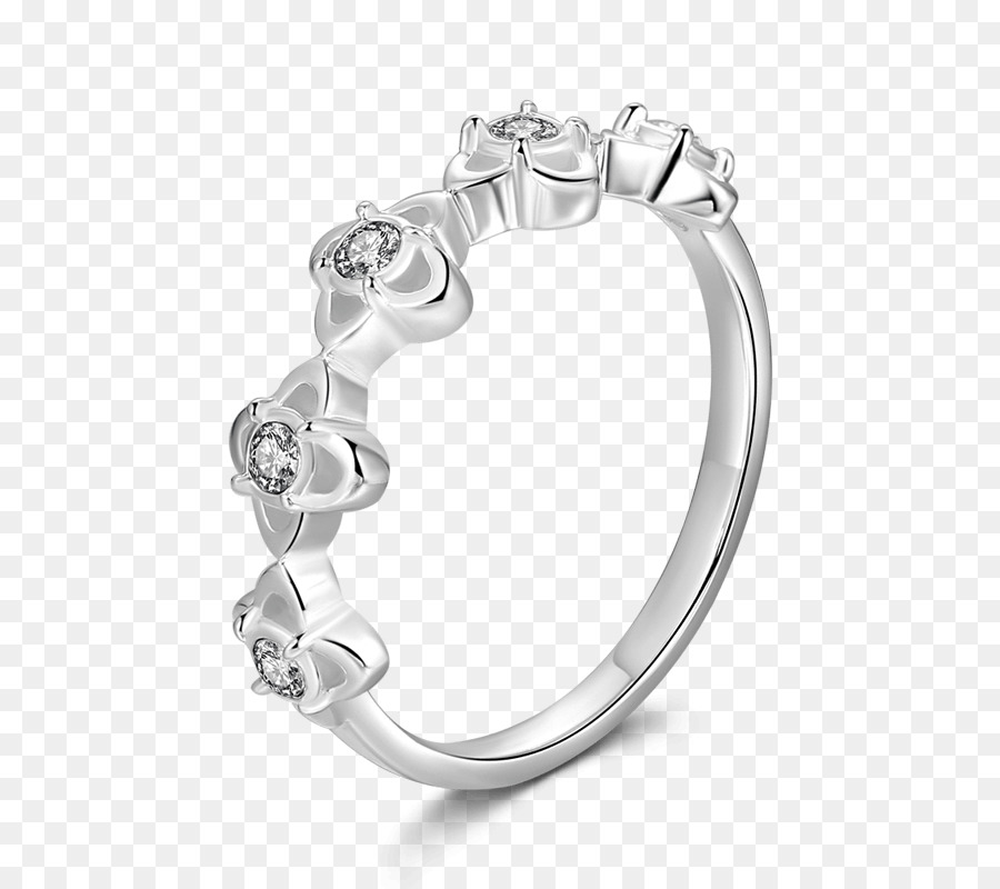 Hochzeit ring Schmuck Silber Platin - Blume ring