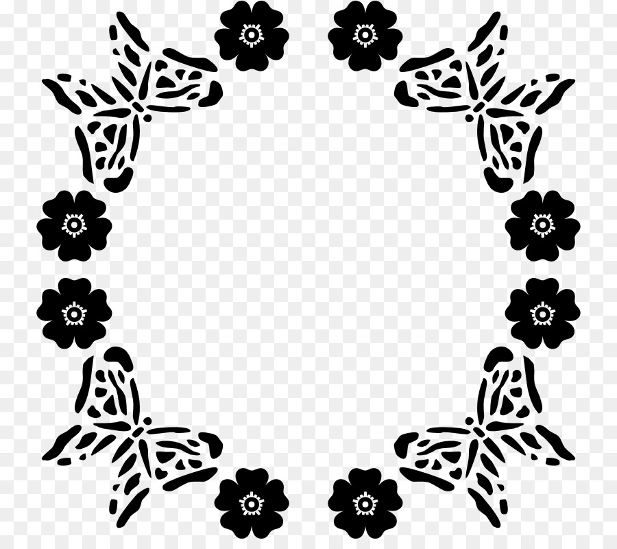 Grenze Blumen Clip art - Schmetterling Rahmen