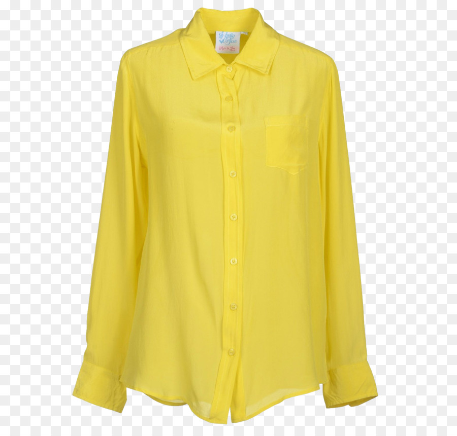 Bluse Gelb Langarm-Shirt Aus Seide - Seide
