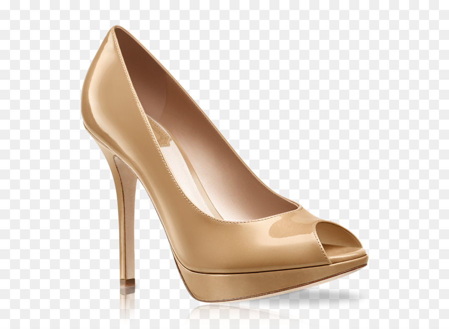 Col tacco alto calzature Peep-toe scarpe scarpa in vernice - beige
