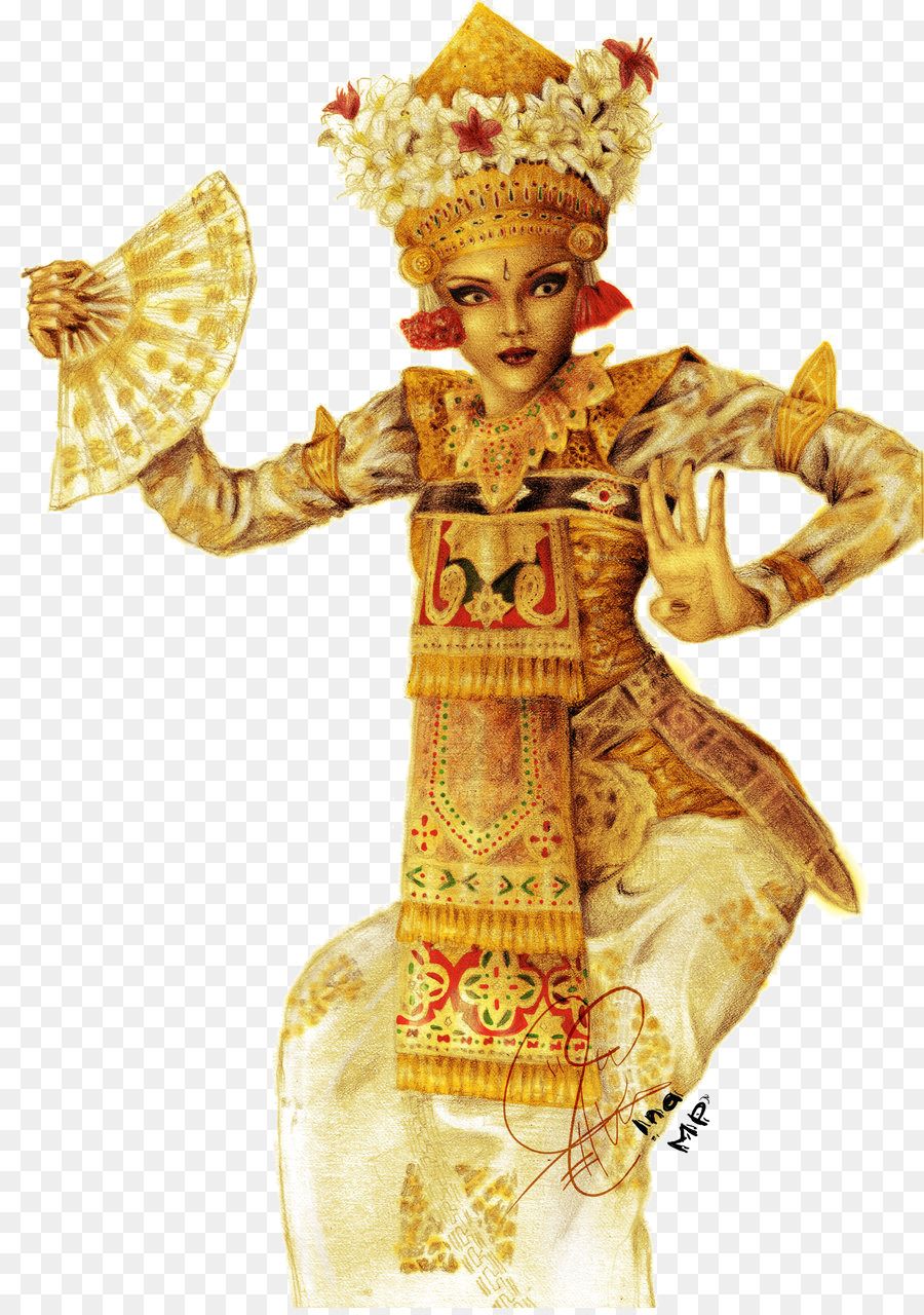 Balinesischen Tanz balinesischen Legong Menschen - gelb Tänzerin