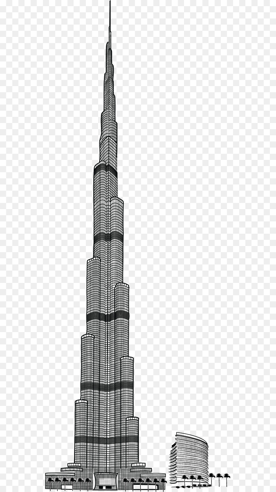 Building Cartoon png download - 605*1600 - Free Transparent Burj Khalifa  png Download. - CleanPNG / KissPNG