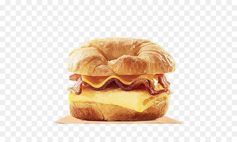 Cậu Croissant sandwich thịt xông khói và trứng pho mát và bánh sandwich - trứng cuộn