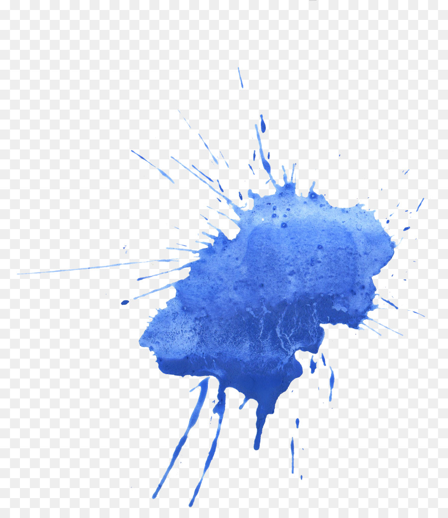 Blau Aquarell Malerei, Tinte - Farbtropfen