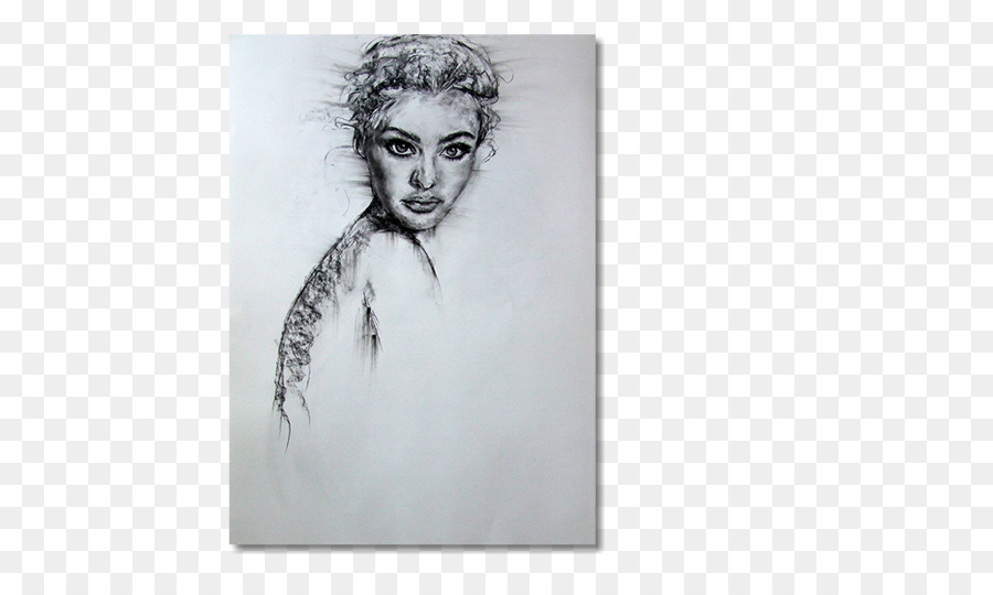 Portrait Bild Zeichnung Schwarz und weiß-Skizze - Miranda Kerr