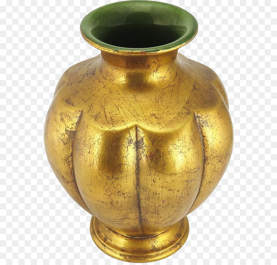Vaso foglia d'Oro Ceramica di Antiquariato - oro vintage