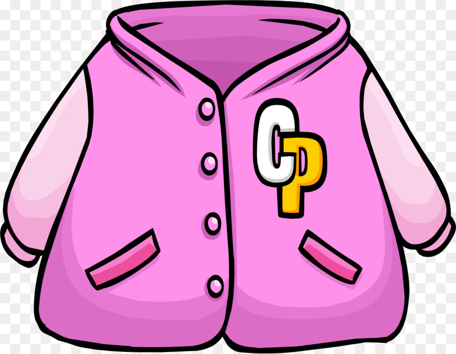 Jacke T-shirt Club Penguin Letterman Kleidung - rosa Karikatur