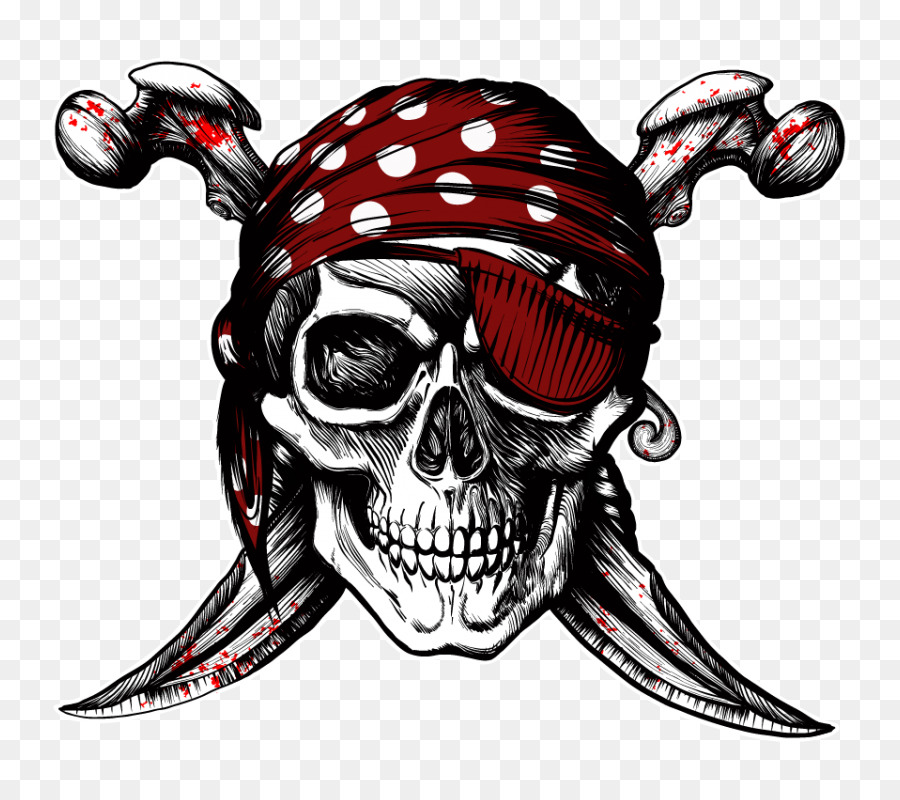 Jolly Roger Tattoo Pirateria cranio Umano simbolismo - adesivi