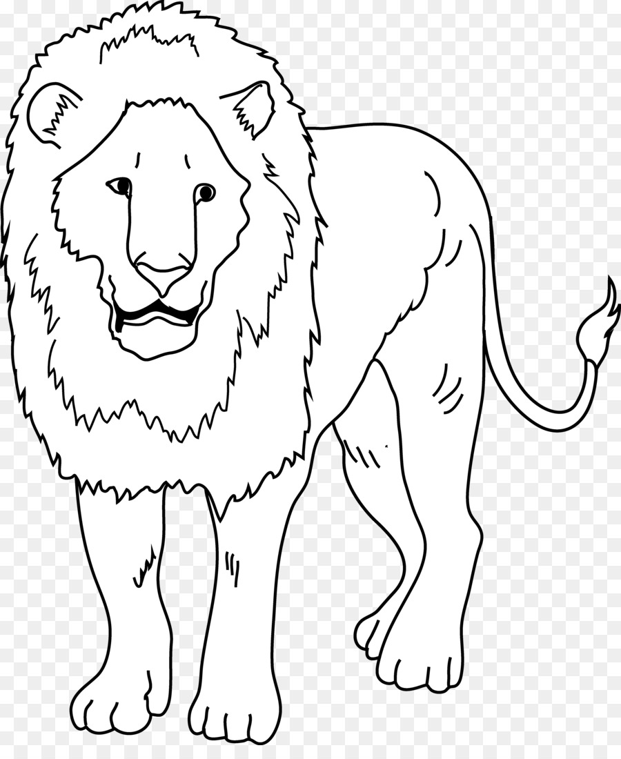 Con sư tử trắng Đen và trắng Clip nghệ thuật - Sư Tử Vẽ