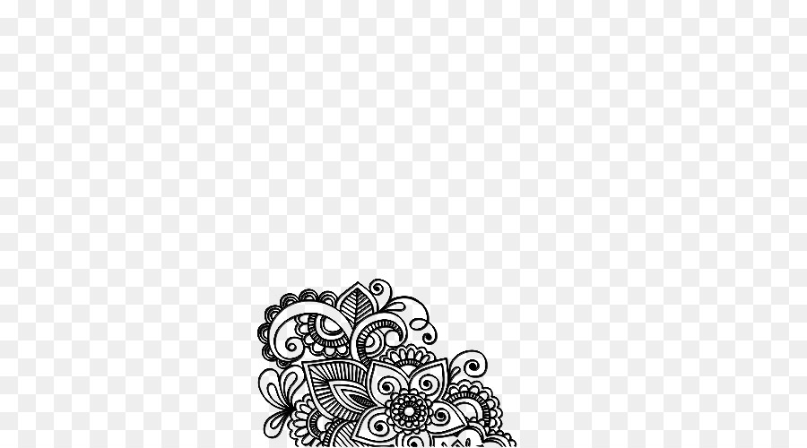 Tattoo Mehndi Henna-Aufkleber - Blume schwarz