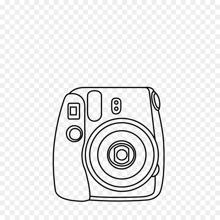 polaroid camera clipart black and white