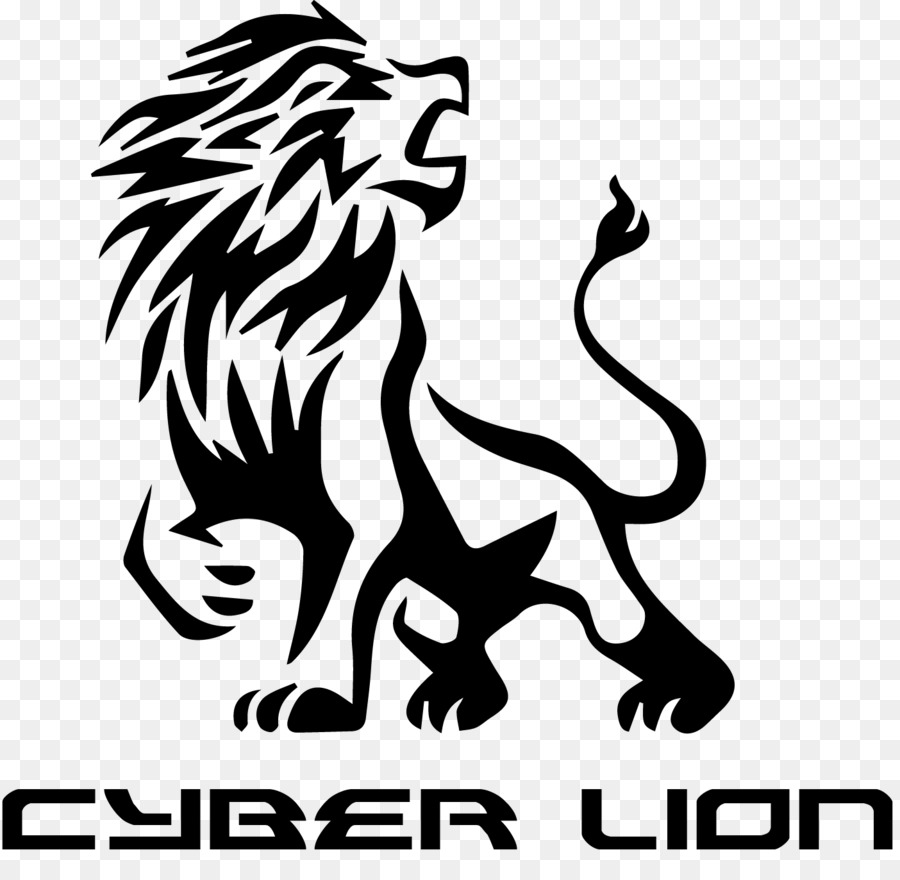 Tribal art lion logo in black and white on Craiyon