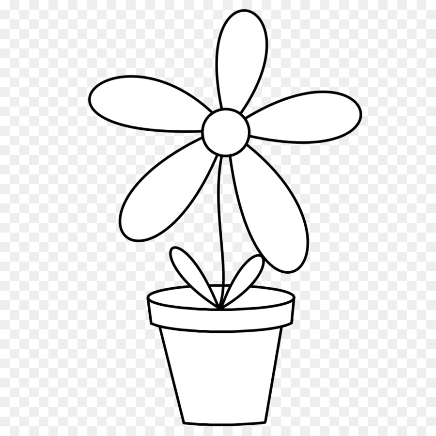 Vaso di fiori in bianco e Nero Line art, Clip art - vaso di fiori