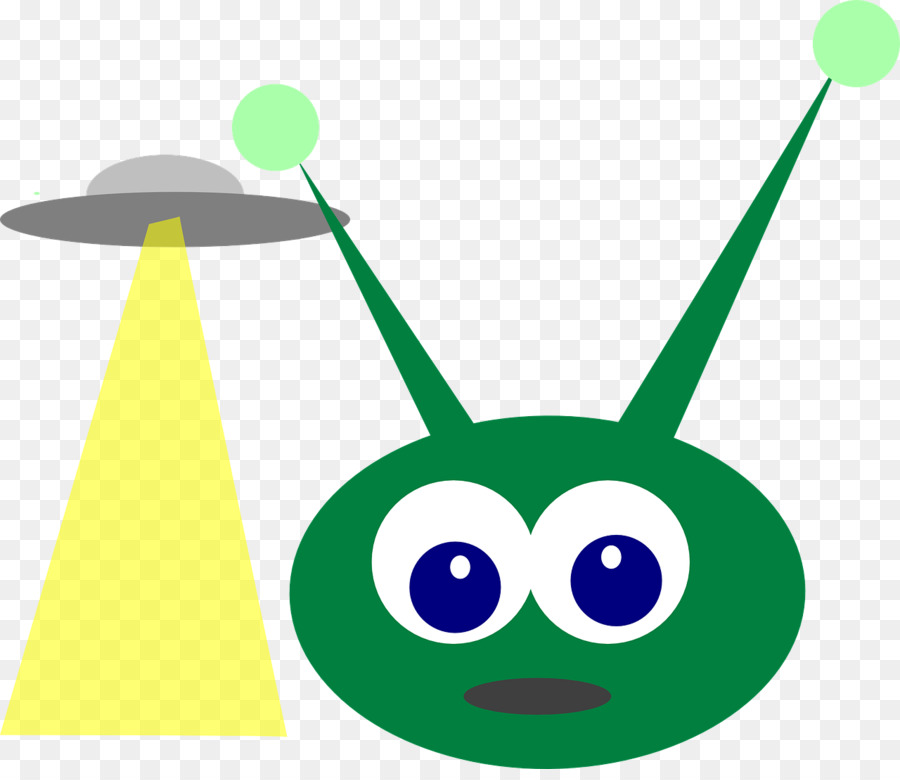 Unidentifiziertes fliegendes Objekt Fliegende Untertasse, Grüner Außerirdischer, clipart - Ufo