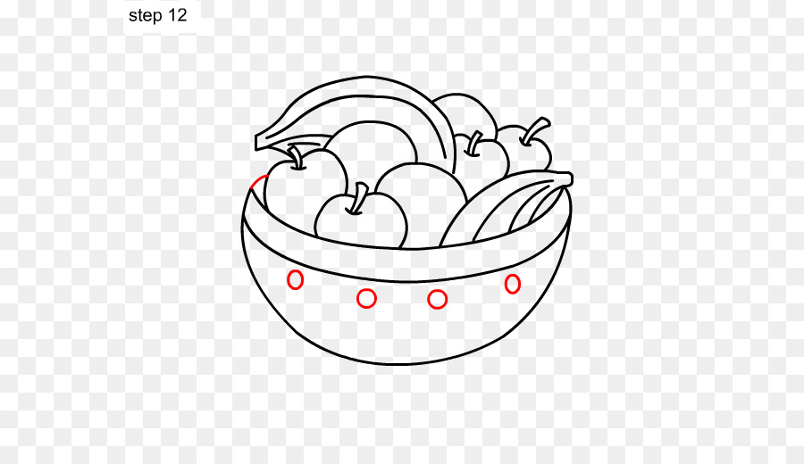 Zeichnung Korb mit Obst Art - Obstkorb