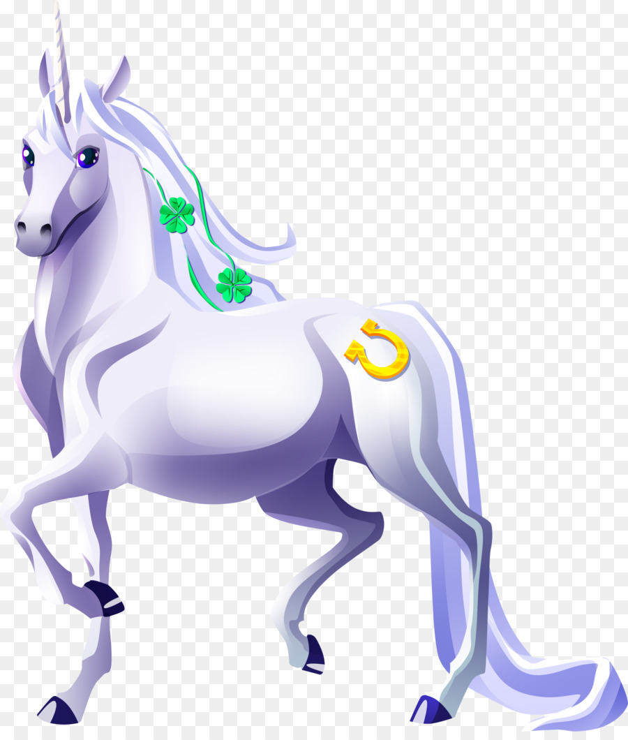 Mustang Pony branco di animali Criniera dell'Unicorno - unicorno