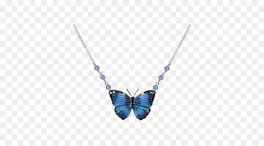 Schmetterling Halskette Schmuck Ohrring Kette - blauer Schmetterling