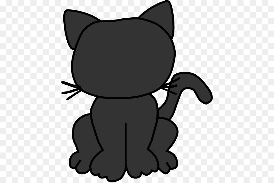 Schwarze Katze Kätzchen Clip art - Katze silhouette Umriss