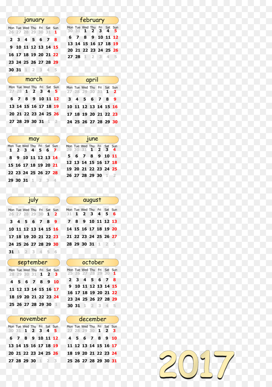 Kalender - Englisch
