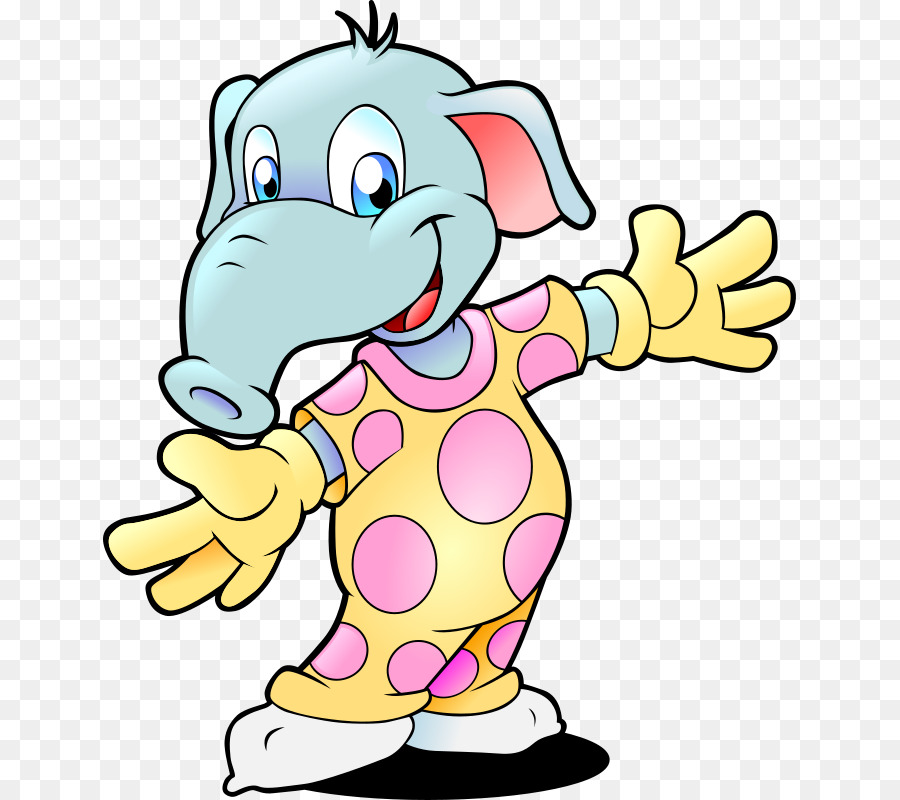 Schlafanzug, Kind clipart - Elefant Kaninchen