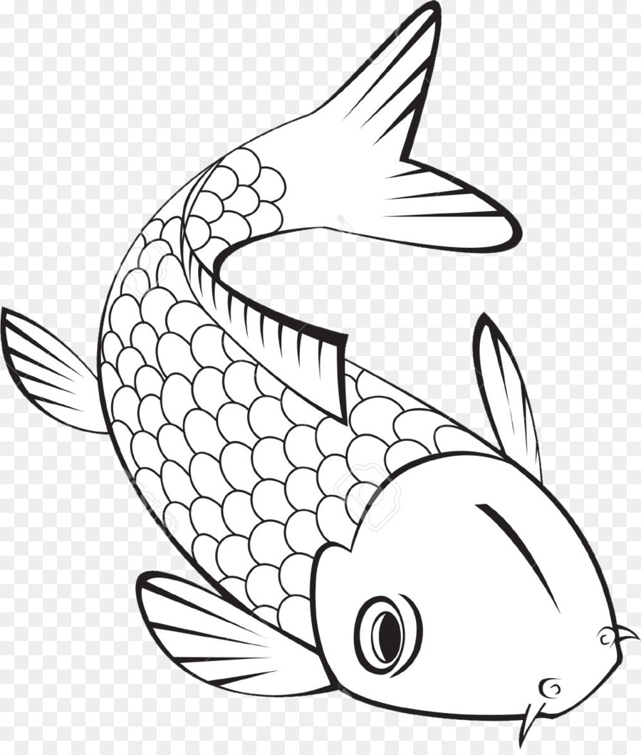 Koi libro da Colorare di pesci Tropicali, pesci Rossi - pesce
