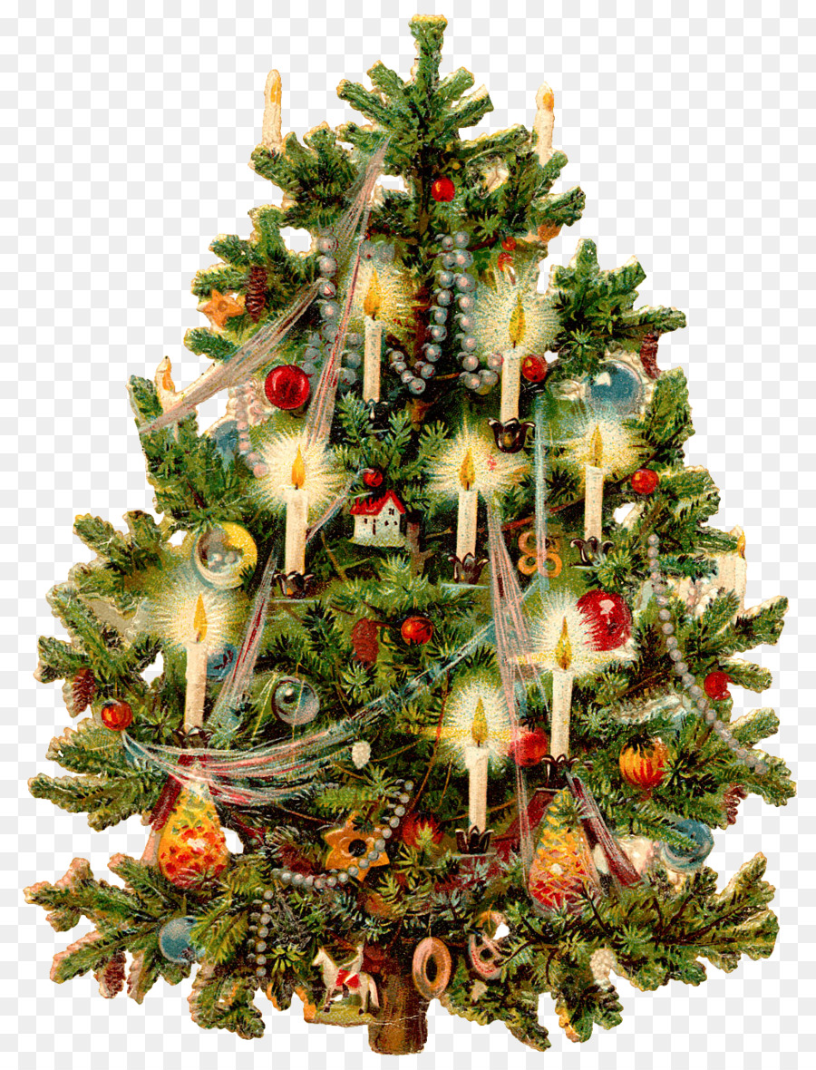 Nell'epoca vittoriana, albero di Natale, cartolina di Natale decorazione di Natale - natale
