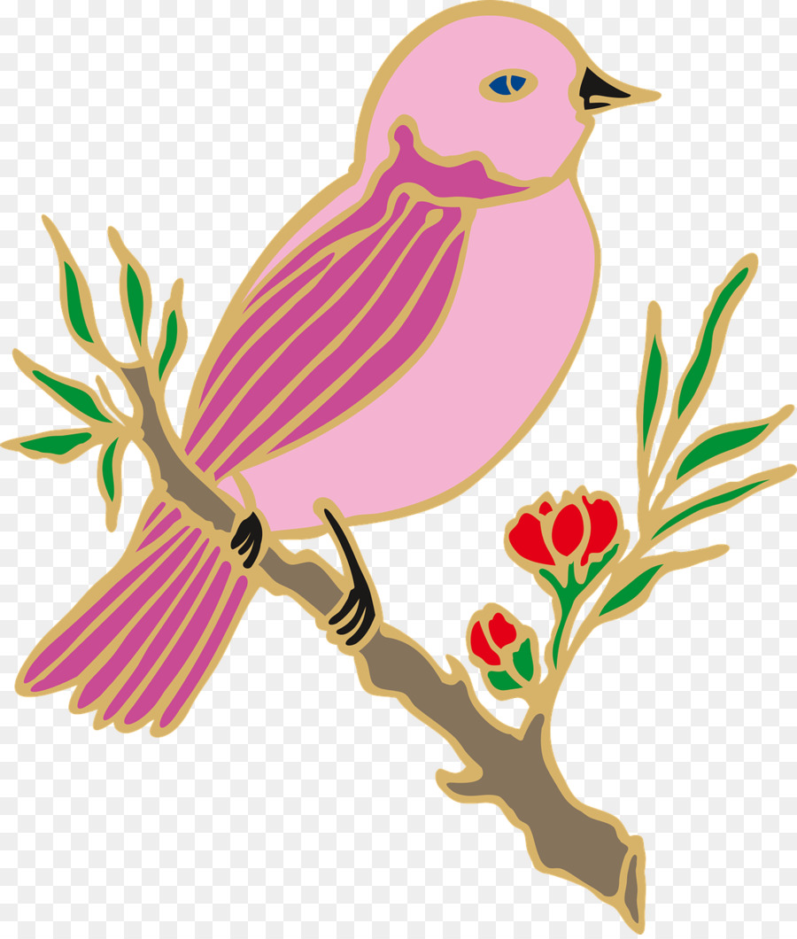 Vogel Zazzle Azulejo-clipart - Pink Bird