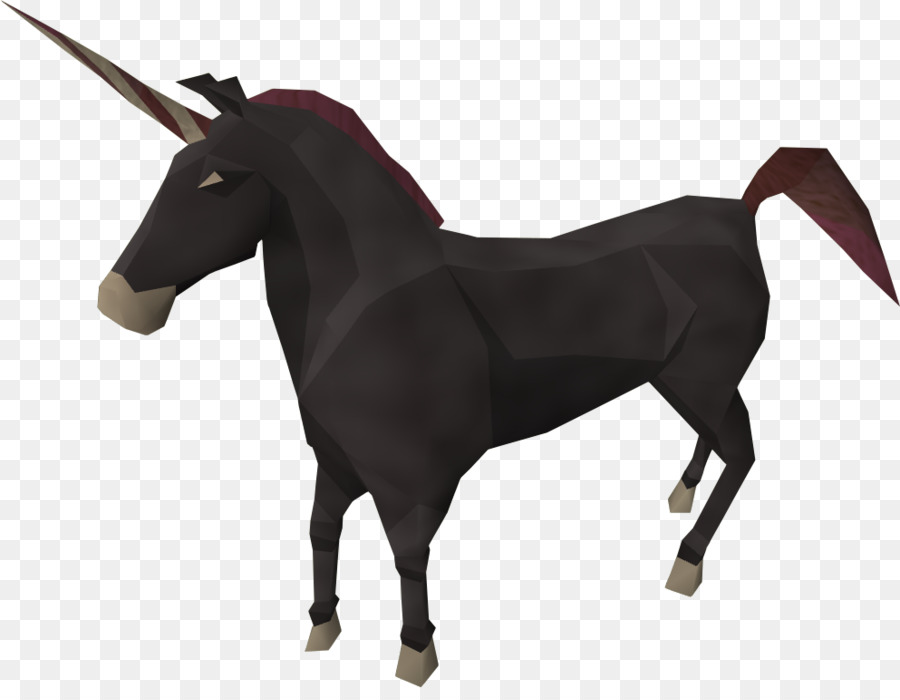 Cavallo Unicorno Vecchia Scuola RuneScape - sfondo nero