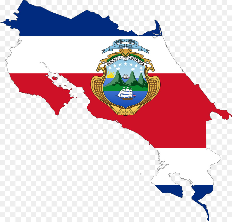Bandiera della Costa Rica Mappa Vettoriale - Paese