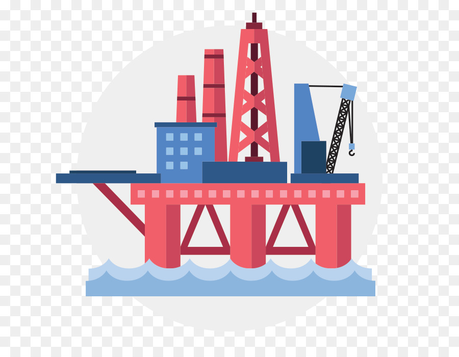 Öl-Plattform, die Bohrinsel Erdöl-Industrie - Kran