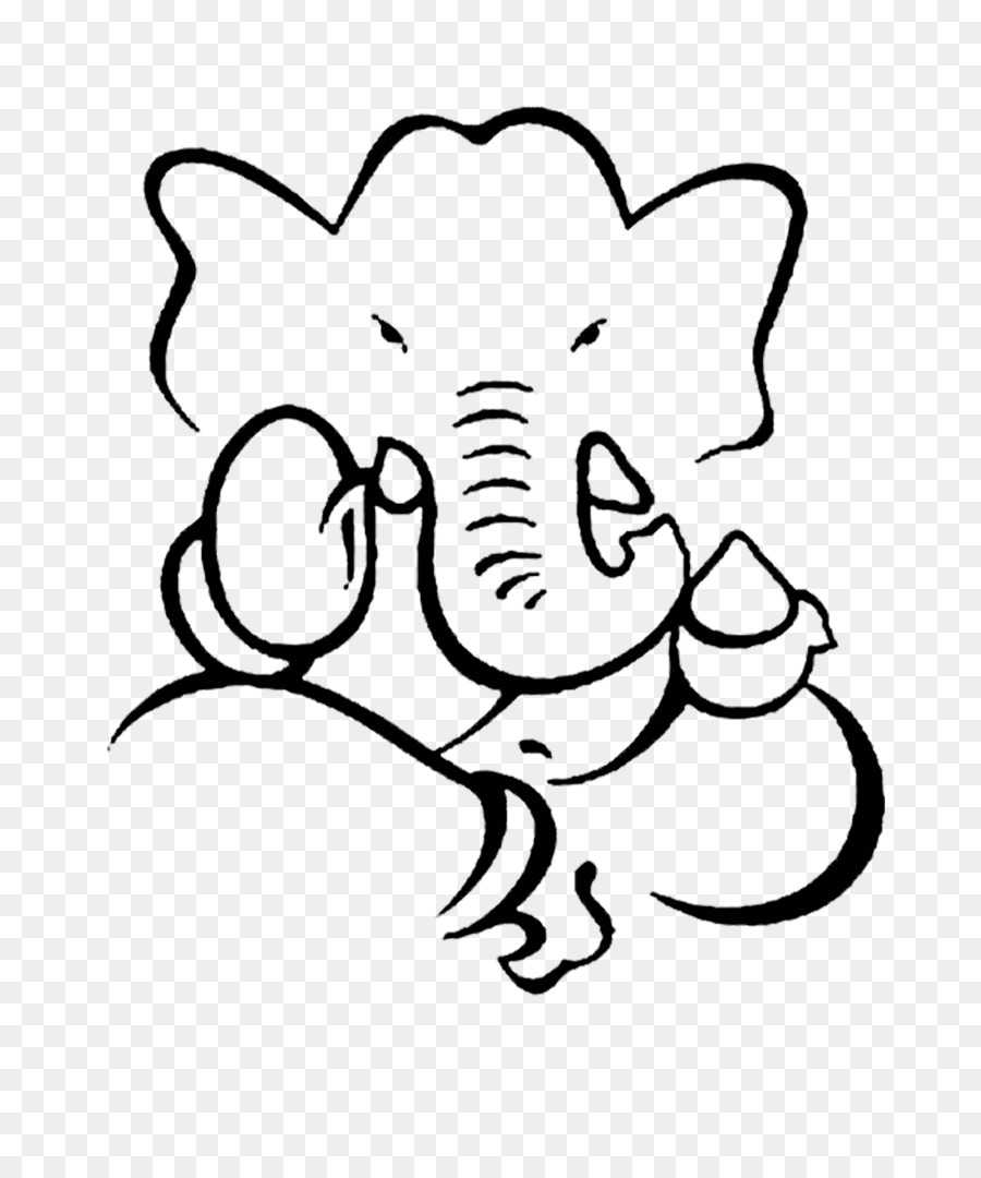 Illustration of a sketch of Lord Ganesha silhouette on a green background  Stock Photo - Alamy