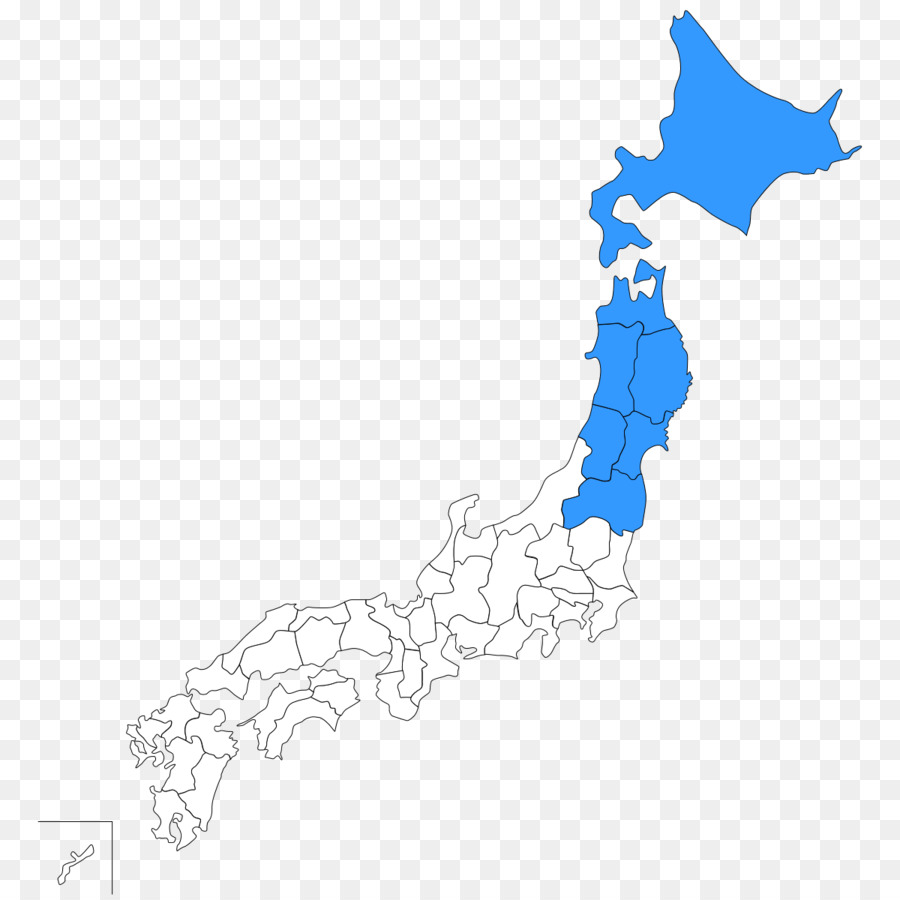 Hokkaido-Vektor-Karte Präfekturen von Japan Leere Karte - Rau