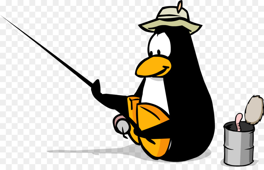 Worm Club Penguin Fishing bait , fishing pole transparent