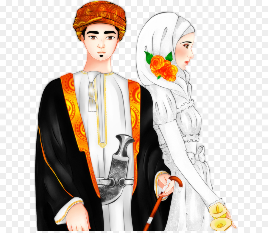 Disegno Oman Matrimonio Schizzo - coppia di sposi