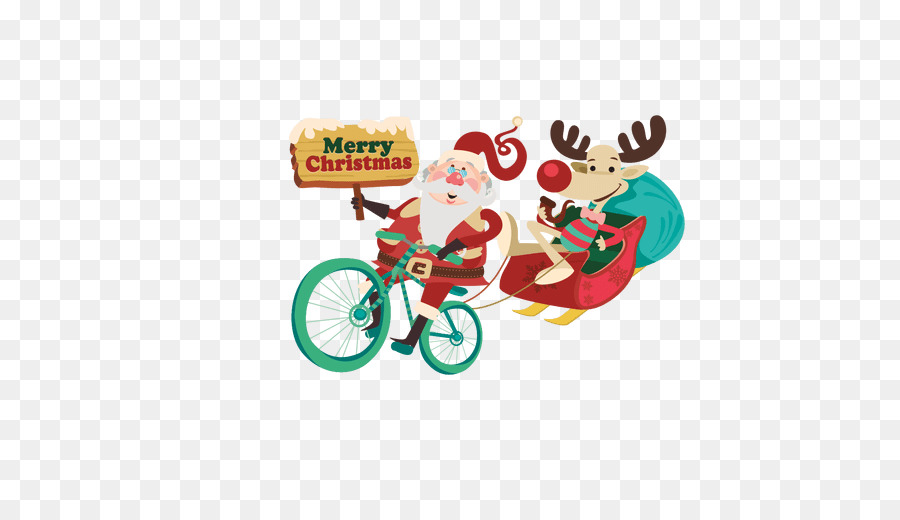 Santa Claus Christmas Fahrrad Clip art - Santa Schlitten