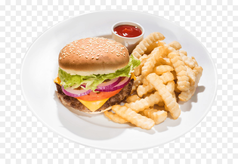 Cheeseburger Hamburger Küche von Hawaii Grill-Fast food - Milch spalsh